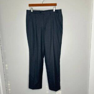Kiton Napoli Navy Made in Italy Wool Dress Pants Pleated Cuffed Mens EU 53 US 36
